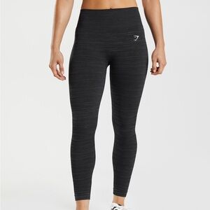 Gymshark Adapt Marl Seamless Leggings - Black/Smokey Grey